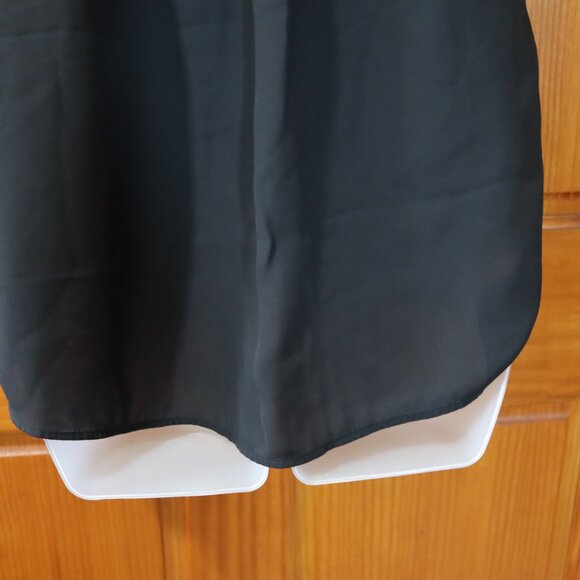 Daniel Rainn Black Cap Sleeve Button And Eyelet Blouse LG - Picture 9 of 12